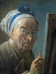 Önarckép festőállvánnyal, 1775-79 körül (pasztell)